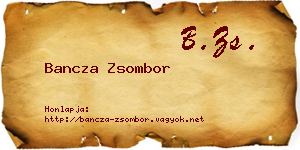 Bancza Zsombor névjegykártya